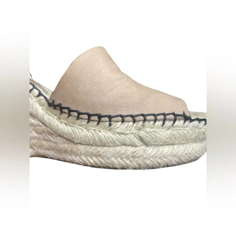 KATE SPADE FELIPA LEATHER Espadrilles Wedge Sandal Slingback  PEANUT Tan 9.5M